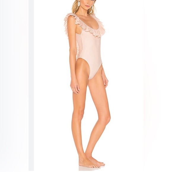 Lovers + Friends Blush Flutter By Ruffle One Piece Swimsuit sz M - Picture 1 of 8